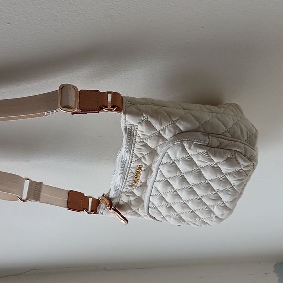 MZ Wallace Metro Scout Quilted Crossbody Cream Gold - Picture 4 of 9